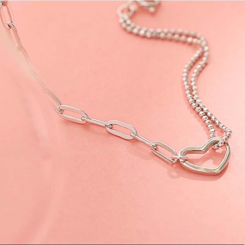 New Sterling Silver 925 Heart Chain Adjustable Bracelet - Picture 3 of 4